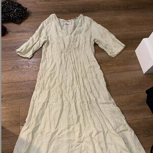 Zara Linen Midi Dress Mint - Small